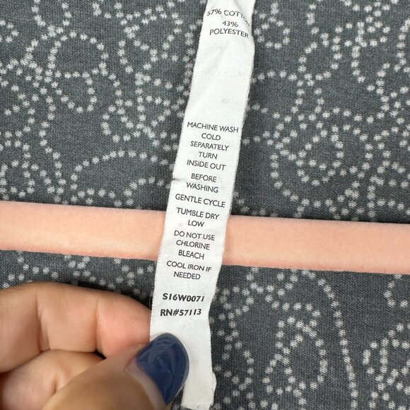 2/$24 Eastern Mountain Sports Doodle Open Cardigan Gray Small #A0513 TRB3 - Picture 7 of 8